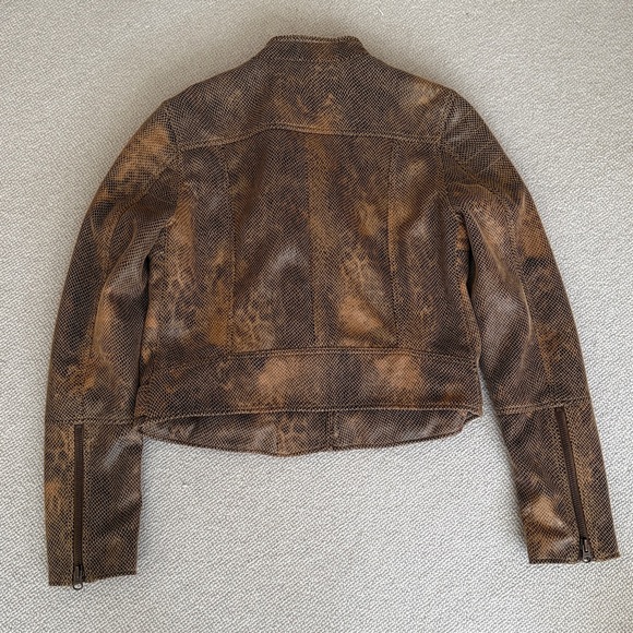 Free People Fenix SnakeSkin Vegan Leather Moto Jacket - Picture 8 of 8
